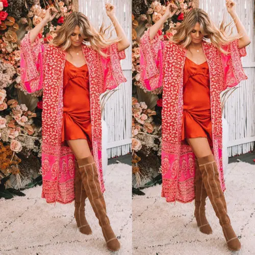Women Vintage Holiday Summer Beach Floral Loose Shawl Kimono Cardigan Boho Tops Jacket Summer Thin Coat
Women Vintage Holiday Summer Beach Floral Loose Shawl Kimono Cardigan Boho Tops Jacket Summer Thin Coat