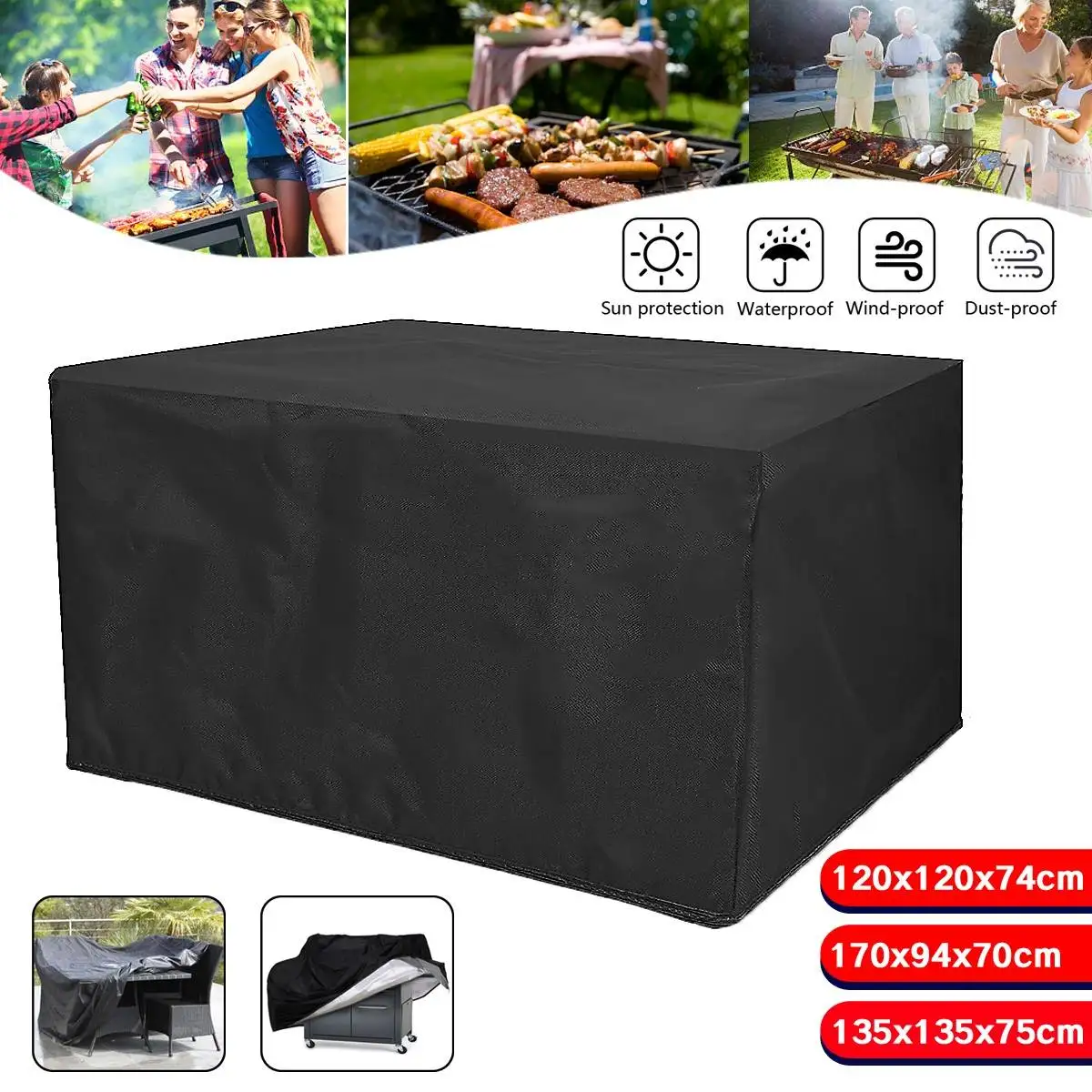 3Size Black Waterproof Outdoor Patio Garden Furniture Covers Rain Snow Chair Covers for Sofa Table Chair Dust Proof Cover
3Size Black Waterproof Outdoor Patio Garden Furniture Covers Rain Snow Chair Covers for Sofa Table Chair Dust Proof Cover