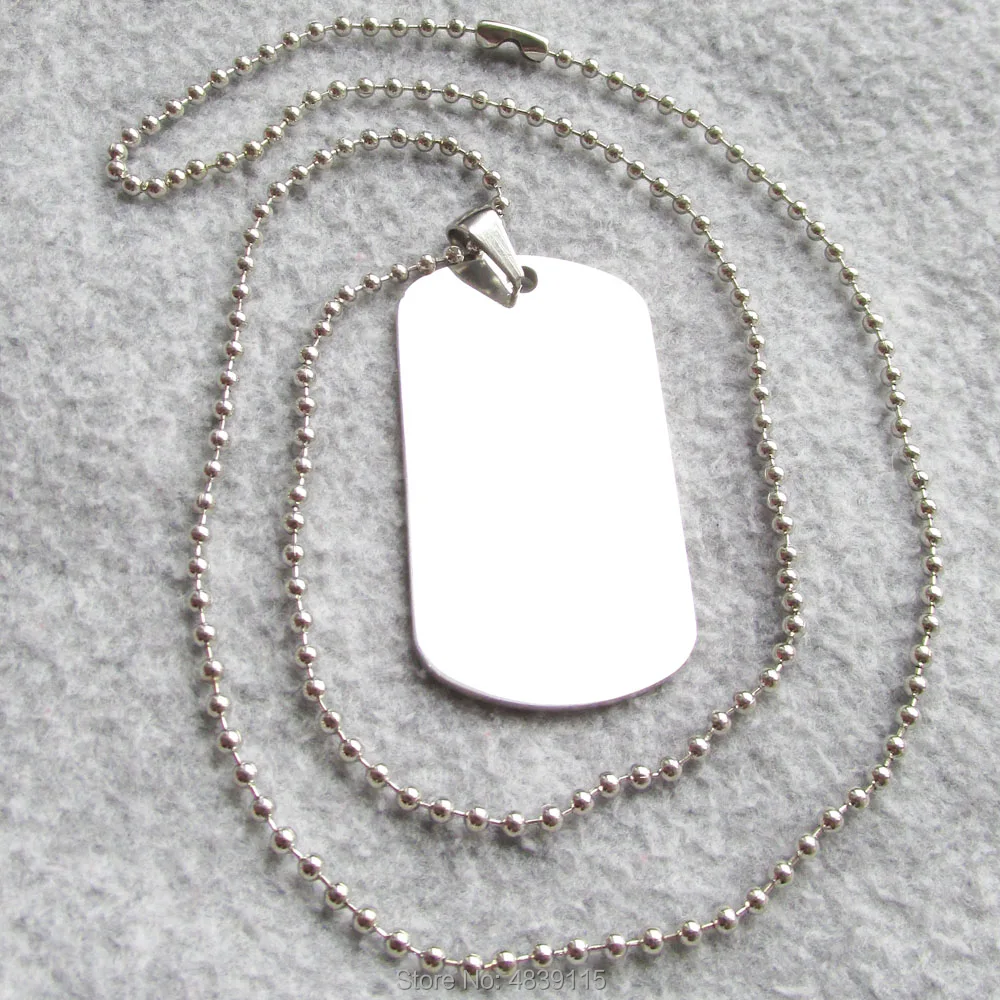 Stainless Steel Army Dog Tags Blank Military Dog Tags with 24" Bead Chains 100pcs/lot Wholesale
Stainless Steel Army Dog Tags Blank Military Dog Tags with 24" Bead Chains 100pcs/lot Wholesale