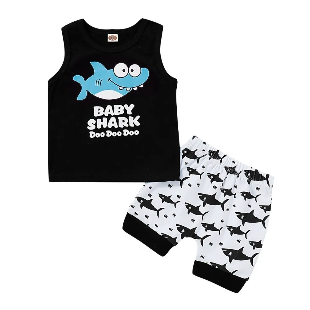 Infant Baby Boy Kid Cartoon Shark Letter Printed Vest Tops+Shorts Outfits Set Baby Clothes Roupa Menino Bodysuit
Infant Baby Boy Kid Cartoon Shark Letter Printed Vest Tops+Shorts Outfits Set Baby Clothes Roupa Menino Bodysuit