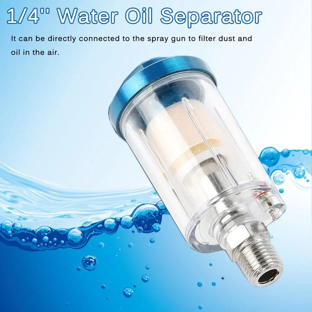 1/4'' Water Oil Separator Inline Air Hose Filter Moisture Trap for Compressor Spray
1/4'' Water Oil Separator Inline Air Hose Filter Moisture Trap for Compressor Spray