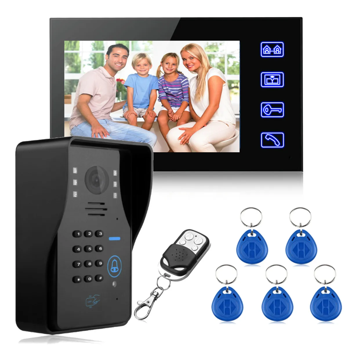 Safurance 7" LCD RFID Video Door Bell Phone Doorbell Intercom System Touch Key IR Camera Home Security Building Automation
Safurance 7" LCD RFID Video Door Bell Phone Doorbell Intercom System Touch Key IR Camera Home Security Building Automation