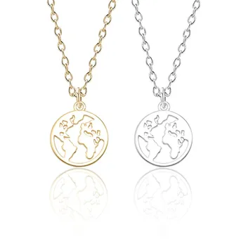 Minimalist World Map Pendant Necklace Trendy Gold corlour Hollow Geometric Round Globe Earth Map Necklaces & Pendants Collares
Minimalist World Map Pendant Necklace Trendy Gold corlour Hollow Geometric Round Globe Earth Map Necklaces & Pendants Collares