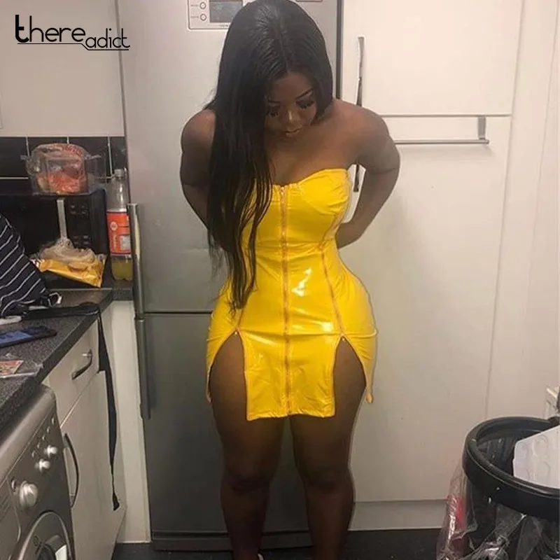 PU Leather Dress Winter Women Strapless Sexy Dress Christmas Off Shoulder Zipper Bodycon Dress Vestido
PU Leather Dress Winter Women Strapless Sexy Dress Christmas Off Shoulder Zipper Bodycon Dress Vestido