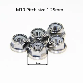 M10 Pitch1.25mm Titanium bolts TC4 Nylon Circle Relax Nut Motorcycle Car Chain Disc Nut Ti Fasteners
M10 Pitch1.25mm Titanium bolts TC4 Nylon Circle Relax Nut Motorcycle Car Chain Disc Nut Ti Fasteners