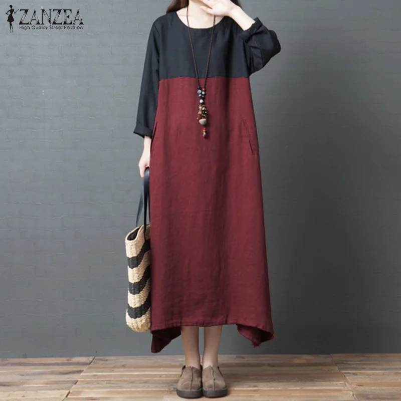 ZANZEA Maxi Dress 2019 Women O Neck Patchwork Long Vestido Casual Baggy Irregular Hem Dresses Beach Party Vestidos Plus Size
ZANZEA Maxi Dress 2019 Women O Neck Patchwork Long Vestido Casual Baggy Irregular Hem Dresses Beach Party Vestidos Plus Size