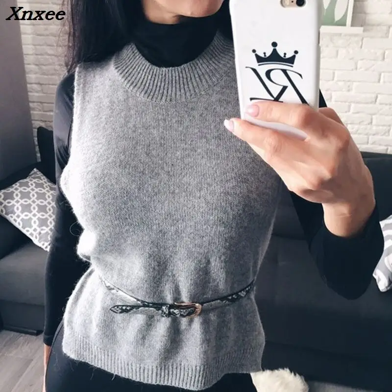 Women knitted vest o neck warm wool vests sleeveless grey sweater jacket female knitted shirt tops Xnxee
Women knitted vest o neck warm wool vests sleeveless grey sweater jacket female knitted shirt tops Xnxee