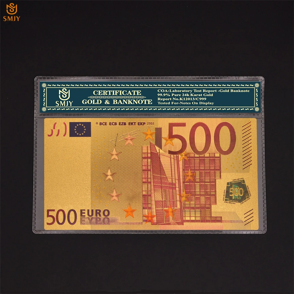 Euro Gold Banknote 500 European Gold Plated Currency Bill Souvenir Banknote Note Collection W/ Sleeve Protection
Euro Gold Banknote 500 European Gold Plated Currency Bill Souvenir Banknote Note Collection W/ Sleeve Protection