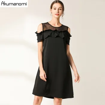 Summer Black Mesh Panel Dress Women Ruffle Short Sleeve O-Neck Straight Knee-Length Plus Size Sexy Dress Party Bodycon Dress
Summer Black Mesh Panel Dress Women Ruffle Short Sleeve O-Neck Straight Knee-Length Plus Size Sexy Dress Party Bodycon Dress