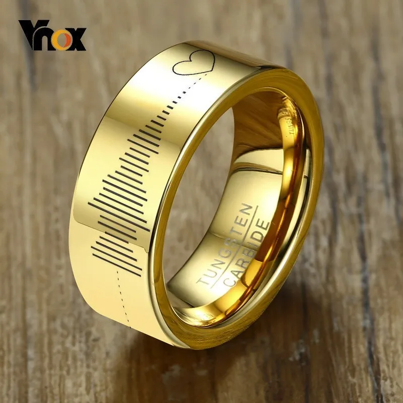 Vnox Heart Beats Trace Tungsten Ring for Men Simple Plain Gold Tone Tungsten Carbide Wedding Band Male Anel
Vnox Heart Beats Trace Tungsten Ring for Men Simple Plain Gold Tone Tungsten Carbide Wedding Band Male Anel