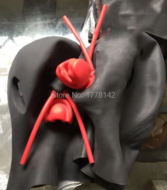 Latex MASK New 3D hoods latex mask with 15CM LONG NOSE TUBE AND RED TEETH(women size fit 54-57cm)only BLACK COLOR
Latex MASK New 3D hoods latex mask with 15CM LONG NOSE TUBE AND RED TEETH(women size fit 54-57cm)only BLACK COLOR