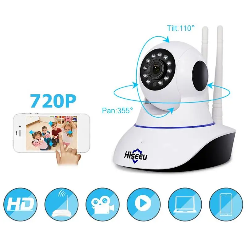 Hiseeu 720P Wireless IP Camera Wifi Night Vision Camera IP Network Camera alarm CCTV home security WI-FI P2P
Hiseeu 720P Wireless IP Camera Wifi Night Vision Camera IP Network Camera alarm CCTV home security WI-FI P2P