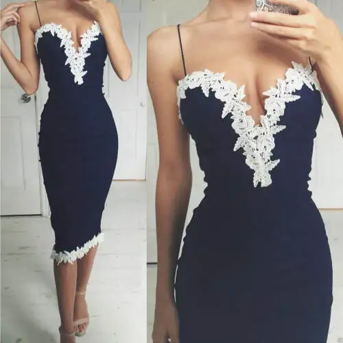 Sexy Women Dark Blue Backless Spaghetti Strap Slim Bodycon Strappy Backless V Neck Lace Flower Evening Party Ladies Midi Dress
Sexy Women Dark Blue Backless Spaghetti Strap Slim Bodycon Strappy Backless V Neck Lace Flower Evening Party Ladies Midi Dress