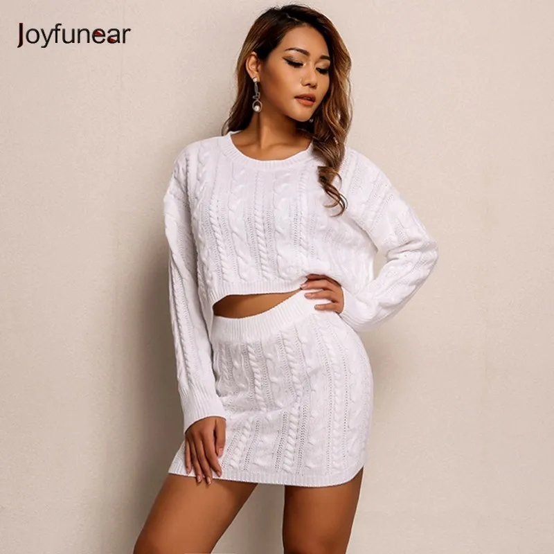 Joyfunear Knitted Autumn Winter Sweater Dress Women Long Sleeve Twist O-neck Two-Piece Bodycon Sexy Dress Party Dresses Vestido
Joyfunear Knitted Autumn Winter Sweater Dress Women Long Sleeve Twist O-neck Two-Piece Bodycon Sexy Dress Party Dresses Vestido