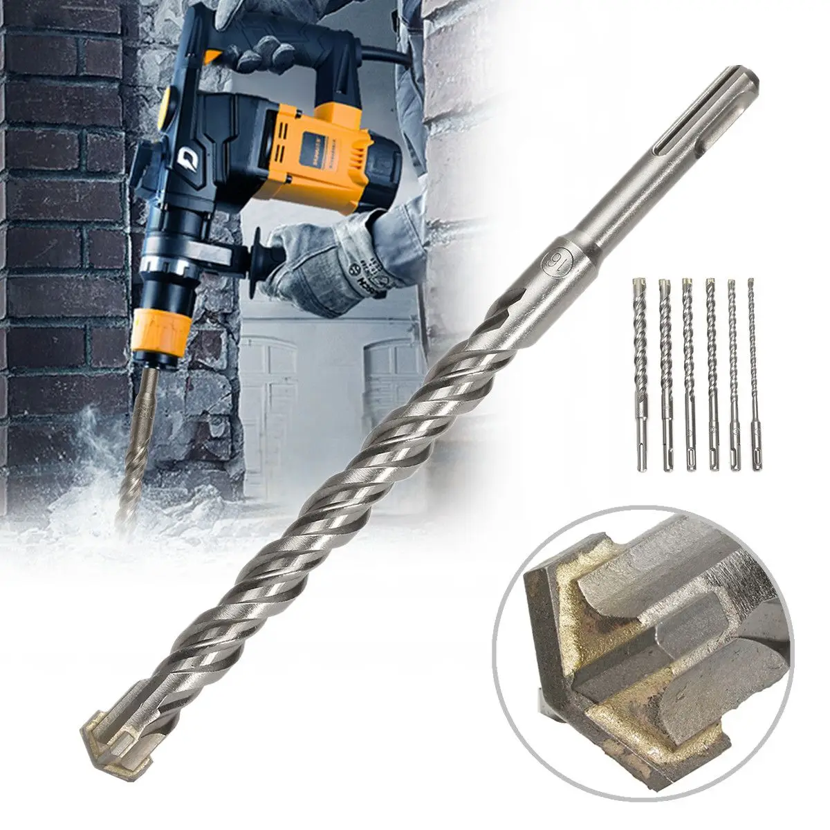 Concrete Tungsten Carbide Tip 210mm SDS Plus Crosshead Drill Bits Carbide Twin Spiral Drilling Efficiency High Precision Durable
Concrete Tungsten Carbide Tip 210mm SDS Plus Crosshead Drill Bits Carbide Twin Spiral Drilling Efficiency High Precision Durable