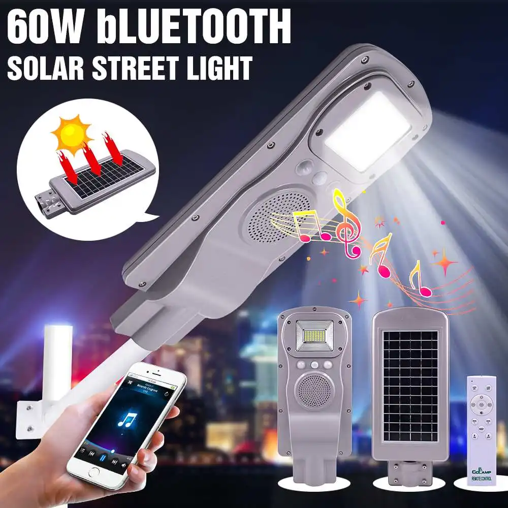 Solar Street Light Bluetooth Music Function 60W Light+Radar Sensing+Remote Timing Control Outdoor Wall Timer Lamp Street Lights
Solar Street Light Bluetooth Music Function 60W Light+Radar Sensing+Remote Timing Control Outdoor Wall Timer Lamp Street Lights