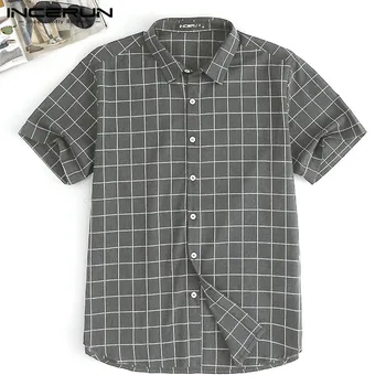 INCERUN Fashion Casual Plaid Dress Shirt Men Short Sleeve Button Breathable Shirts Streetwear Men Basic Shirt Camisa Masculina
INCERUN Fashion Casual Plaid Dress Shirt Men Short Sleeve Button Breathable Shirts Streetwear Men Basic Shirt Camisa Masculina
