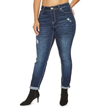 Spring Fall Blue Denim Jeans Polyester Women Plus Size Casual High Waist Button Fly Ripped Pants 2019 Skinny Jeans Pencil Pants 
Spring Fall Blue Denim Jeans Polyester Women Plus Size Casual High Waist Button Fly Ripped Pants 2019 Skinny Jeans Pencil Pants
