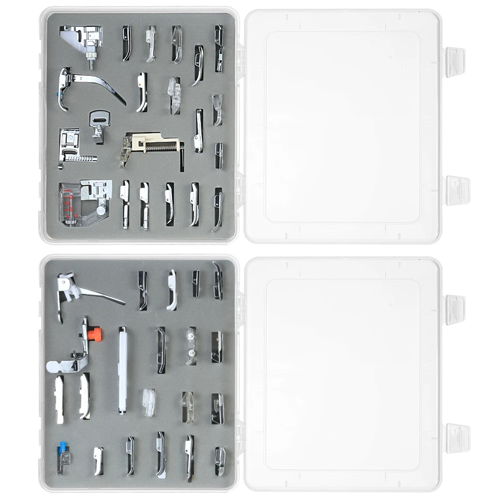 42/52pcs Domestic Presser Foot Sewing Machine Parts with Plastic Box for Singer Feiyue Janome Brother Low Shank Sewing Machines
42/52pcs Domestic Presser Foot Sewing Machine Parts with Plastic Box for Singer Feiyue Janome Brother Low Shank Sewing Machines