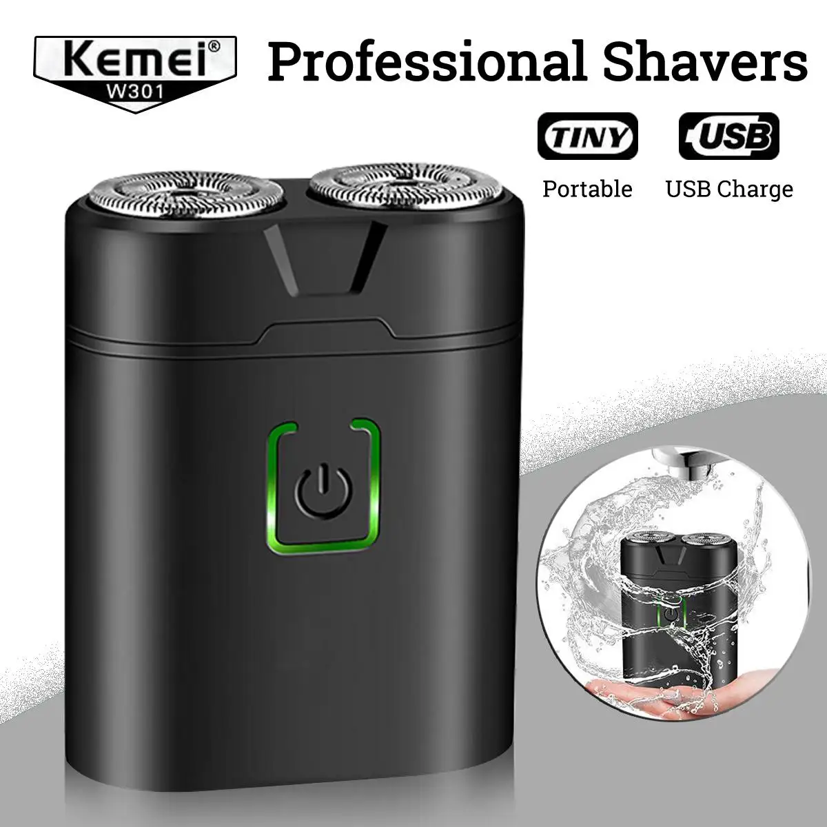 Kemei Mini Electric Shavers For Men Waterproof Shaving Machine Double-Ring Blade USB Rechargeable Beard Razor
Kemei Mini Electric Shavers For Men Waterproof Shaving Machine Double-Ring Blade USB Rechargeable Beard Razor