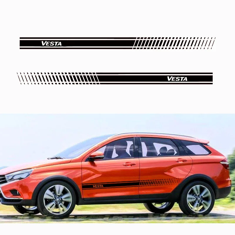 2Pcs Stylish car body sticker vinyl body decal Side Sticker for lada Vesta Car accessories
2Pcs Stylish car body sticker vinyl body decal Side Sticker for lada Vesta Car accessories
