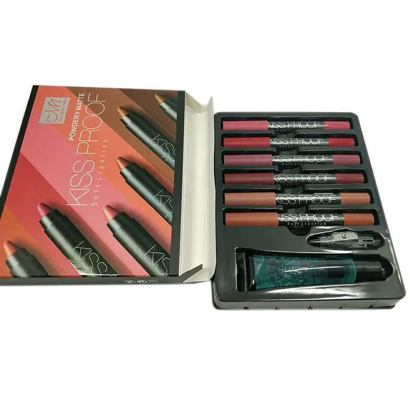 6pcs/lot Lip Kit Kissproof Liner Lipstick Remover Makeup Set K906 For Women Non-stick Cup Long Lasting Batom Matte Lipstick Pen
6pcs/lot Lip Kit Kissproof Liner Lipstick Remover Makeup Set K906 For Women Non-stick Cup Long Lasting Batom Matte Lipstick Pen
