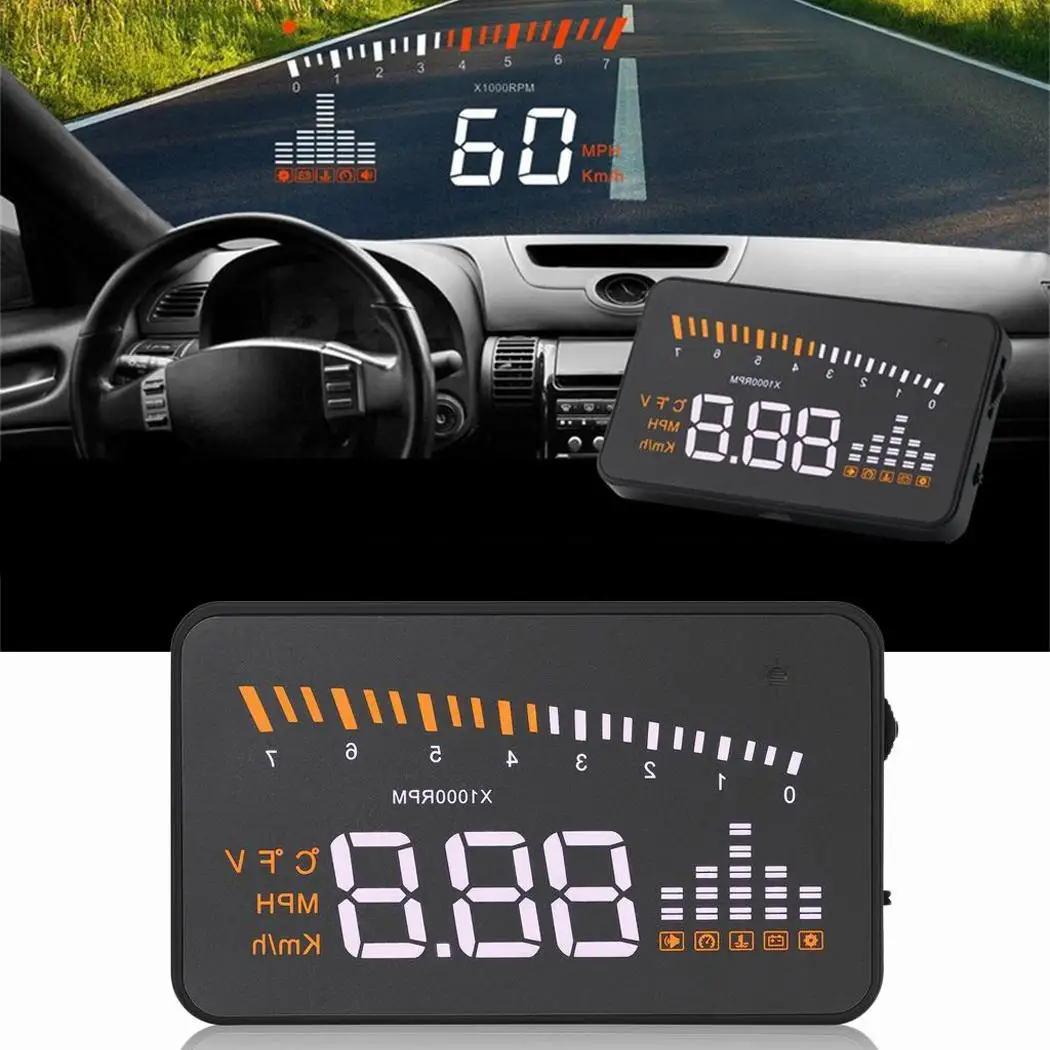 Авто монитор скорости gps HUD 3 дюймов автомобиль-40-80 10%-95% 9V-16Vdc (12Vdc/400mA) 30db Head Up дисплей