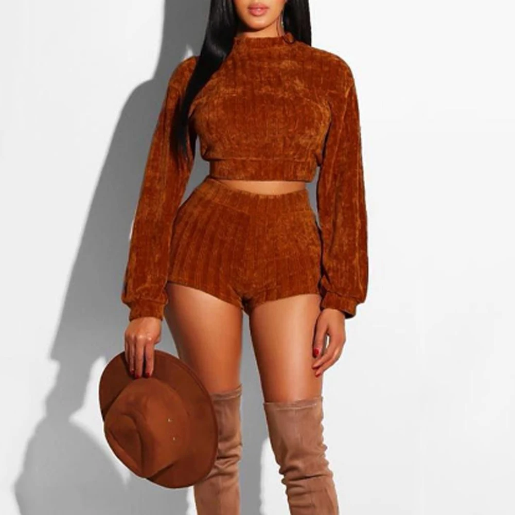 Winter Warm Clothes Set 2pcs Fleece Women Ladies Long Sleeve Shirt Shorts Autumn Clubwear Playsuit Bodycon Party Clothing
Winter Warm Clothes Set 2pcs Fleece Women Ladies Long Sleeve Shirt Shorts Autumn Clubwear Playsuit Bodycon Party Clothing