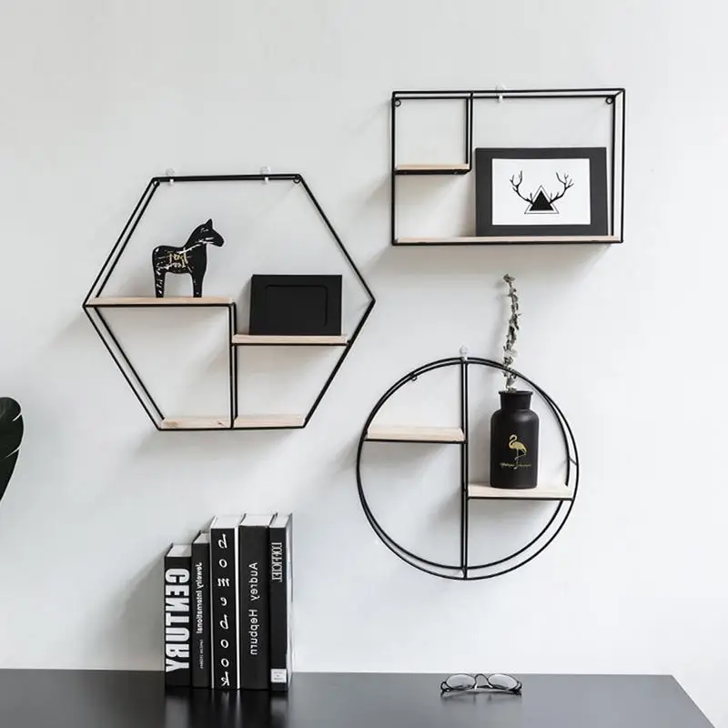Hot Nordic Wooden Iron Storage Holders Wall Hanging Shelf Geometric Figure Storage Rack Home Wall Decoration Storage Organizer
Hot Nordic Wooden Iron Storage Holders Wall Hanging Shelf Geometric Figure Storage Rack Home Wall Decoration Storage Organizer
