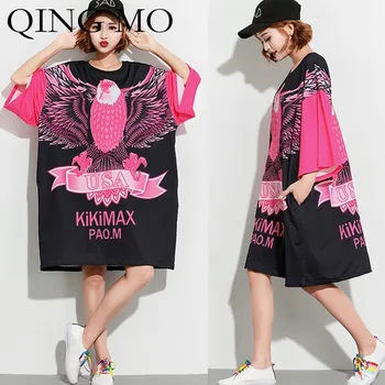 QING MO Pattern Printing Dress Women Loose Short Sleeve Dress Knee Length T Shirt Dress with Invisible Pocket Eagle Tops ZLDM123
QING MO Pattern Printing Dress Women Loose Short Sleeve Dress Knee Length T Shirt Dress with Invisible Pocket Eagle Tops ZLDM123