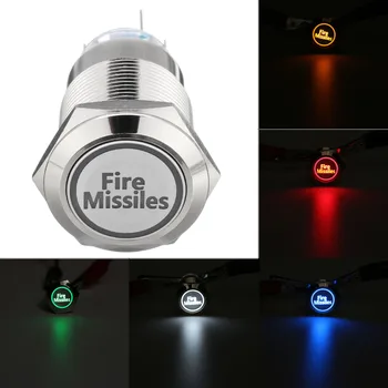 12V 19mm 5 Pin for Fire Missiles Push Button Switch LED Light Momentary Silver Metal Car Boat
12V 19mm 5 Pin for Fire Missiles Push Button Switch LED Light Momentary Silver Metal Car Boat