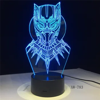 Cool Black Panther Marvel Hero 3D LED RGB 7 Color Change Desk Lamp USB for Child Kids Boy Gift Christmas Home Decor AW-783
Cool Black Panther Marvel Hero 3D LED RGB 7 Color Change Desk Lamp USB for Child Kids Boy Gift Christmas Home Decor AW-783