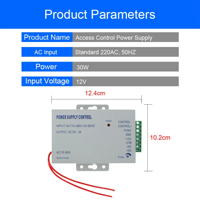 OULET DC 12V Access Control Power Supply Control 3A AC 110~240V RFID Fingerprint Access Control System Switch Power Supply
OULET DC 12V Access Control Power Supply Control 3A AC 110~240V RFID Fingerprint Access Control System Switch Power Supply