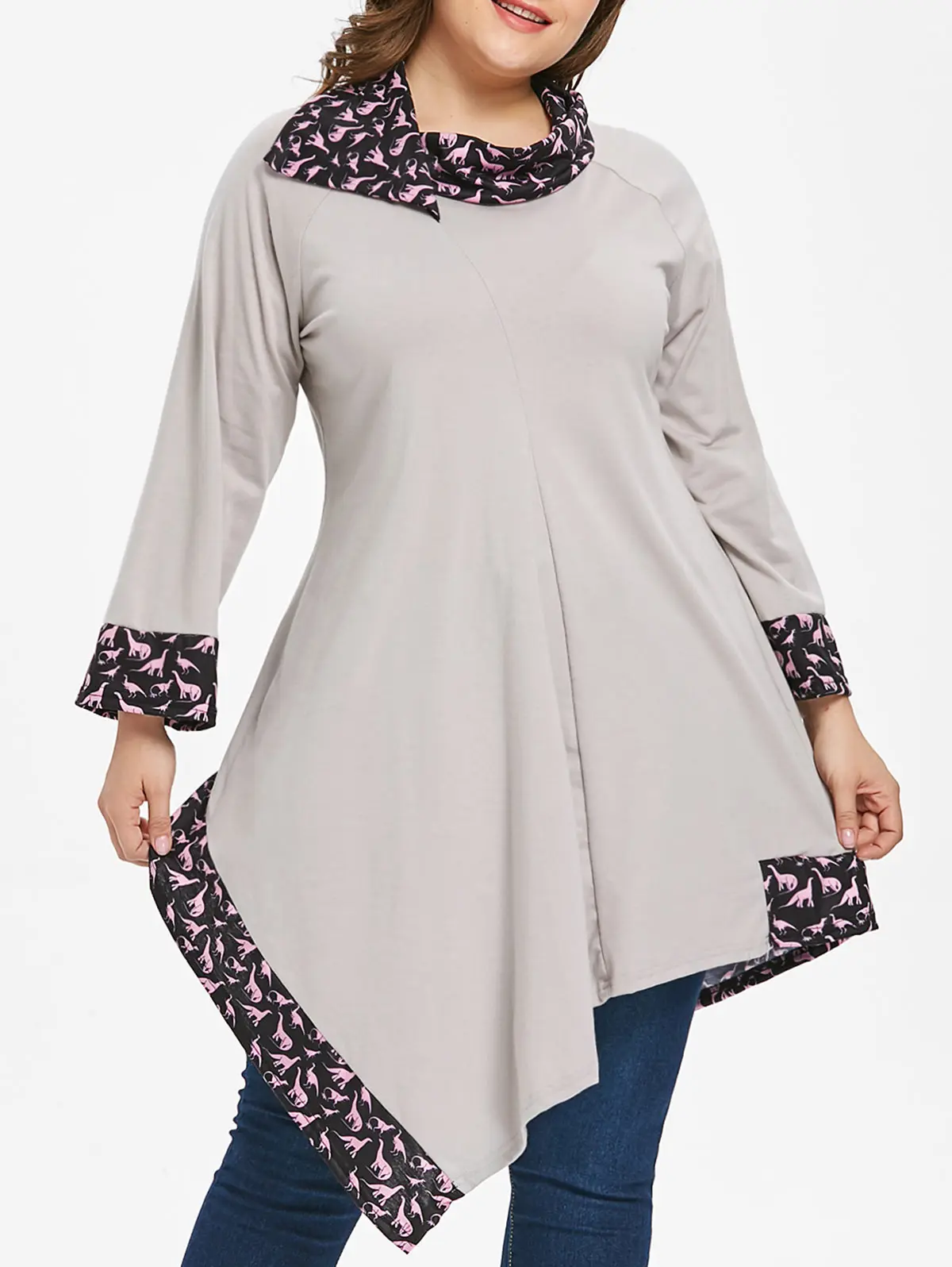 Women Asymmetrical Plus Size Shirts Printed Hem Long Sleeve Blouses Fashion Casual Spring Female Tee Women'S Shirts Tops
Women Asymmetrical Plus Size Shirts Printed Hem Long Sleeve Blouses Fashion Casual Spring Female Tee Women'S Shirts Tops
