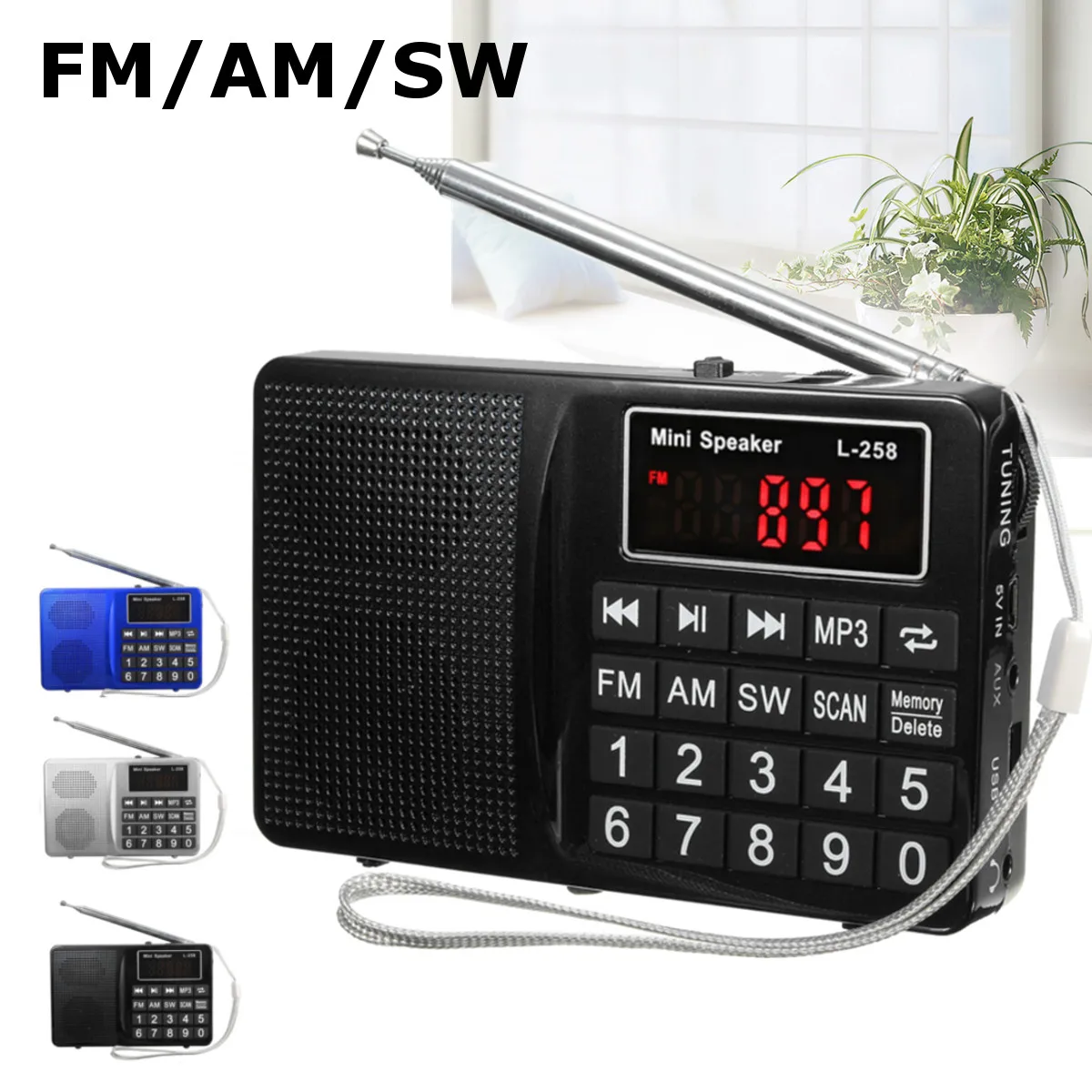 Portable LCD FM /AM/ SW Multiband Radio Stereo Speaker Music Player Audio Micro SD AUX USB Auto Search Radio Player
Portable LCD FM /AM/ SW Multiband Radio Stereo Speaker Music Player Audio Micro SD AUX USB Auto Search Radio Player
