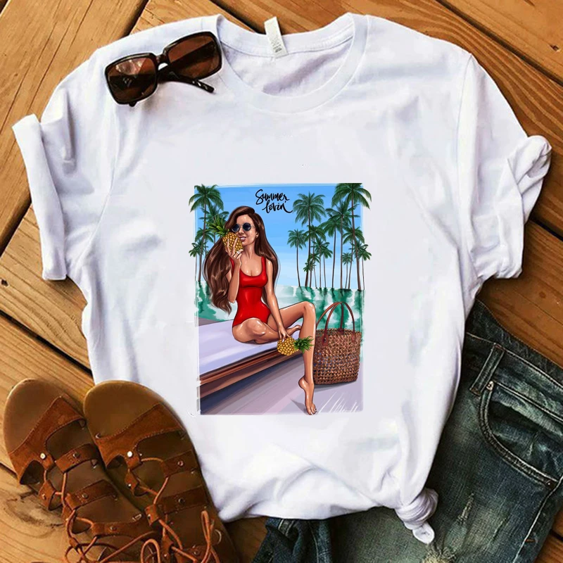Summer Landing Girl T-shirts Beach Bikini Beauty T-Shirt 100% Cotton Super Soft Vogue T-Shirt White Women Tops Casual Tees
Summer Landing Girl T-shirts Beach Bikini Beauty T-Shirt 100% Cotton Super Soft Vogue T-Shirt White Women Tops Casual Tees