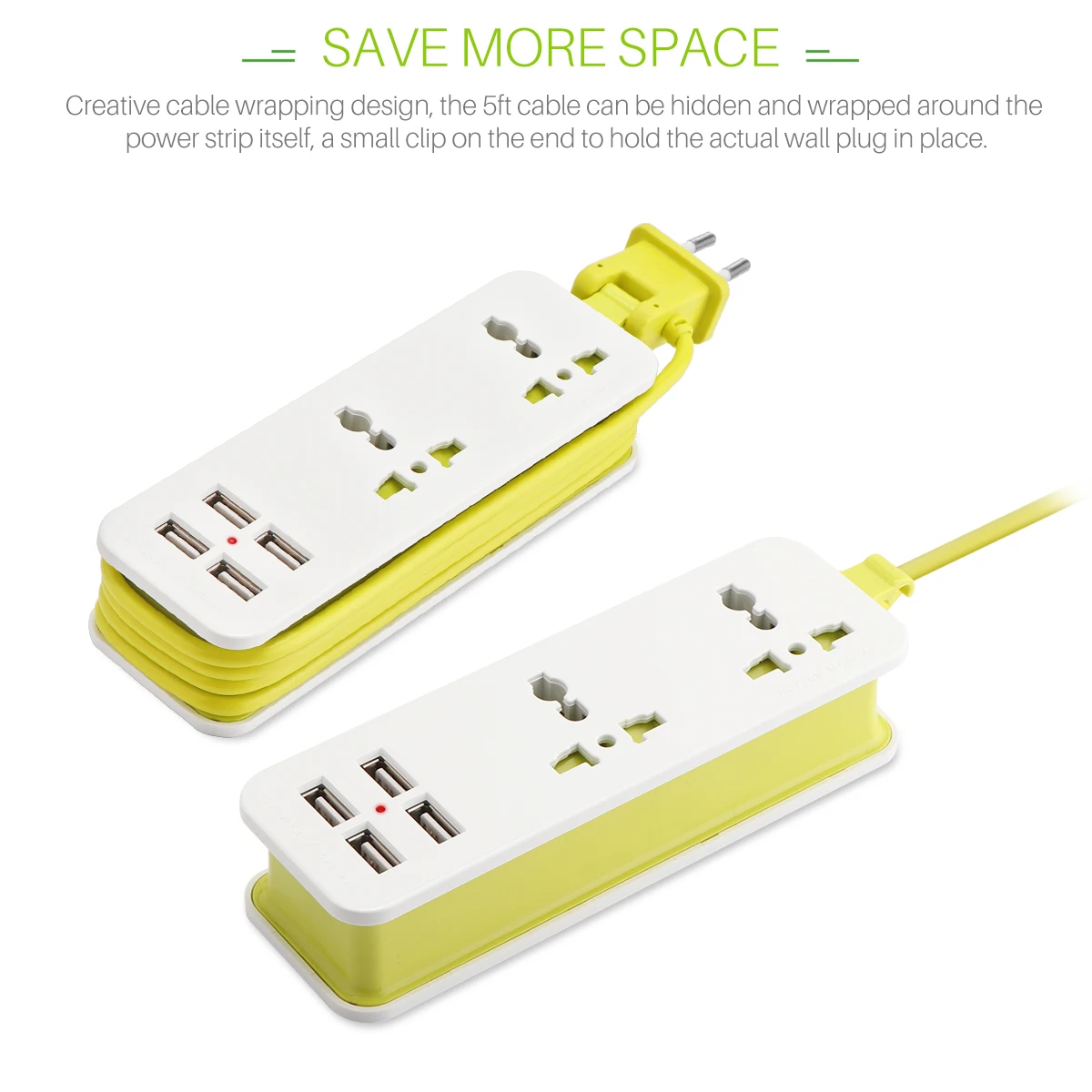 Portable Universal 100V-240V 2 Outlets Surge Protector Travel Power Strip with 4 Smart USB Charger Ports Multi-Port Wall Charger
Portable Universal 100V-240V 2 Outlets Surge Protector Travel Power Strip with 4 Smart USB Charger Ports Multi-Port Wall Charger