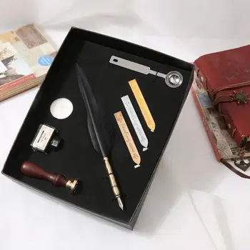English Calligraphy Feather Dip Pen Writing Ink Set Stationery Gift Box Wax Sealing Stamp Craft Gift for Guest
English Calligraphy Feather Dip Pen Writing Ink Set Stationery Gift Box Wax Sealing Stamp Craft Gift for Guest