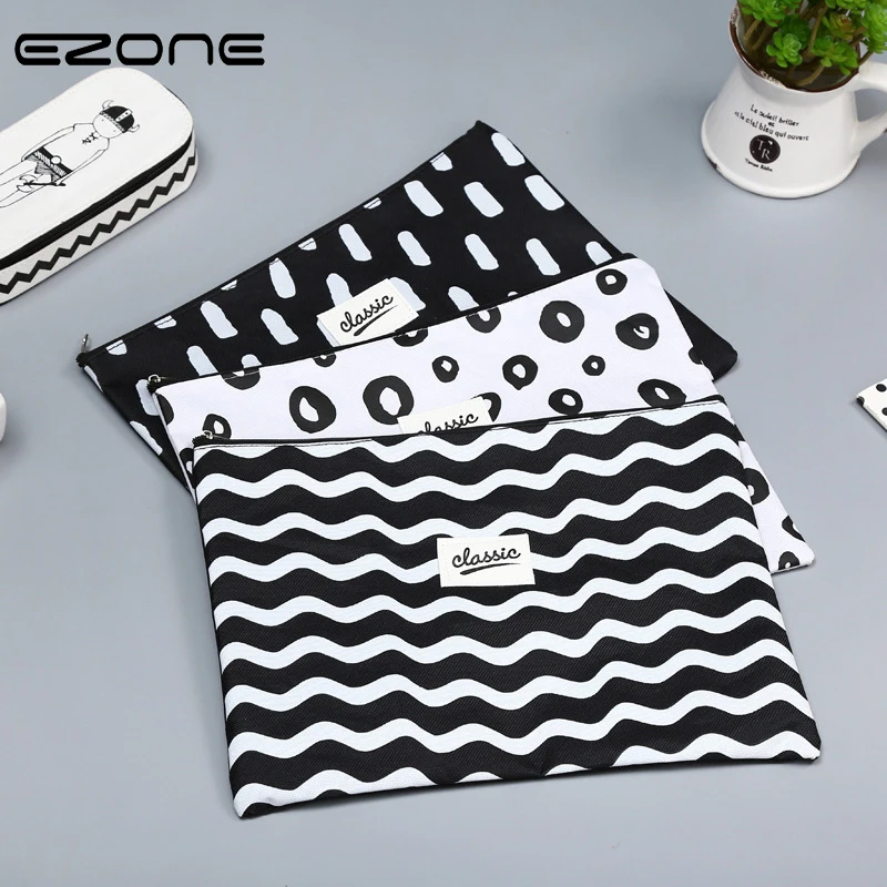 EZONE Black and White Stripes Document Bag For Planner Business Cute Piont/Line/Wave Pattern File Bags Pencil Case Office Supply
EZONE Black and White Stripes Document Bag For Planner Business Cute Piont/Line/Wave Pattern File Bags Pencil Case Office Supply