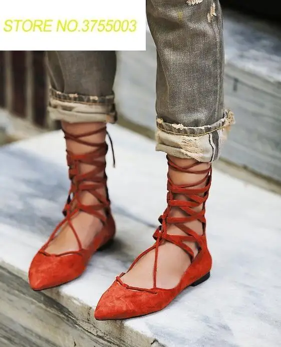 2018 Spring Fashion Orange Red Suede Leather Women Pointy Toe Flats Cut Out Style Ladies Lace Up Ballet Flats Dress Shoes
2018 Spring Fashion Orange Red Suede Leather Women Pointy Toe Flats Cut Out Style Ladies Lace Up Ballet Flats Dress Shoes