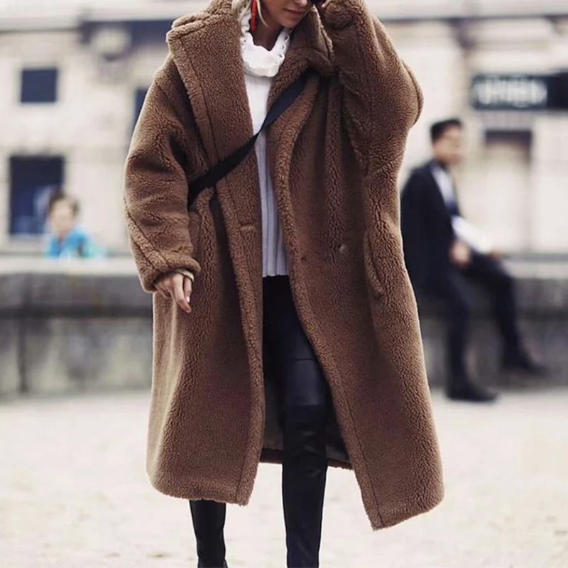 Lameswool Winter Faux Fur Coat Women Long Thick Jacket Female Solid Turndown Collar Outwear For Lady 2019 Fashion Faux Fur Coats
Lameswool Winter Faux Fur Coat Women Long Thick Jacket Female Solid Turndown Collar Outwear For Lady 2019 Fashion Faux Fur Coats