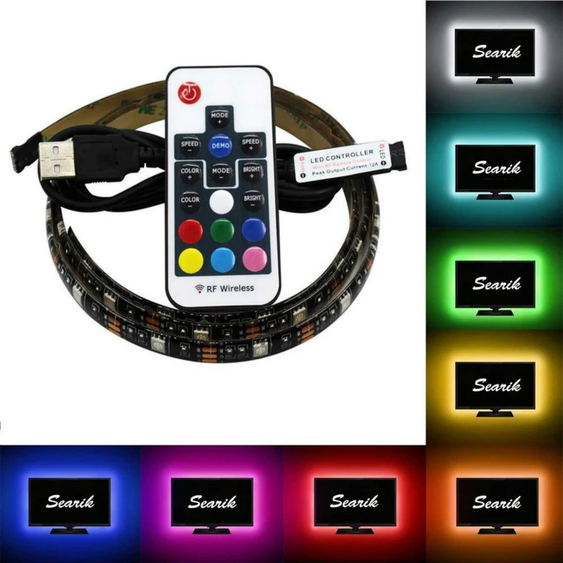 DE.SOUL USB LED Strip Lamp IP20 RGB 5050SMD DC5V Flexible Tape Ribbon 50CM 1M 2M And 3Key 17Key 24Key HDTV TV
DE.SOUL USB LED Strip Lamp IP20 RGB 5050SMD DC5V Flexible Tape Ribbon 50CM 1M 2M And 3Key 17Key 24Key HDTV TV