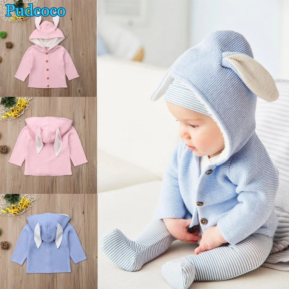 Фото Pudcoco 2019 Brand New Baby Warm Knitted Hooded Coat Button Outerwear Boy Girl Snowsuit Toddler Jacket | Детская одежда и обувь