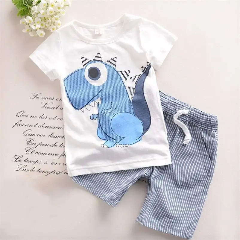 toddler boy clothes summer Cartoon dinosaur costume animal print Tshirt tops+shorts stripe 2PCS kid outfit children clothing
toddler boy clothes summer Cartoon dinosaur costume animal print Tshirt tops+shorts stripe 2PCS kid outfit children clothing