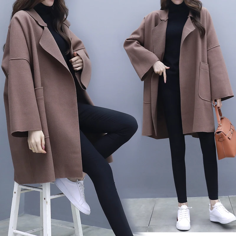 new students 2018 fall winter long sleeve overcoat woolen plus size loose coat Korean fashion clothes tweed women outfit vestido
new students 2018 fall winter long sleeve overcoat woolen plus size loose coat Korean fashion clothes tweed women outfit vestido