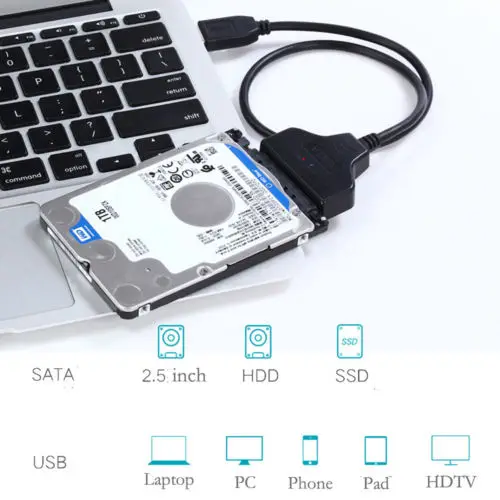 SATA to USB 3.0 2.5/3.5inch HDD SSD Hard Drive Disk Converter Cable Adapter tall Computer Cables
SATA to USB 3.0 2.5/3.5inch HDD SSD Hard Drive Disk Converter Cable Adapter tall Computer Cables