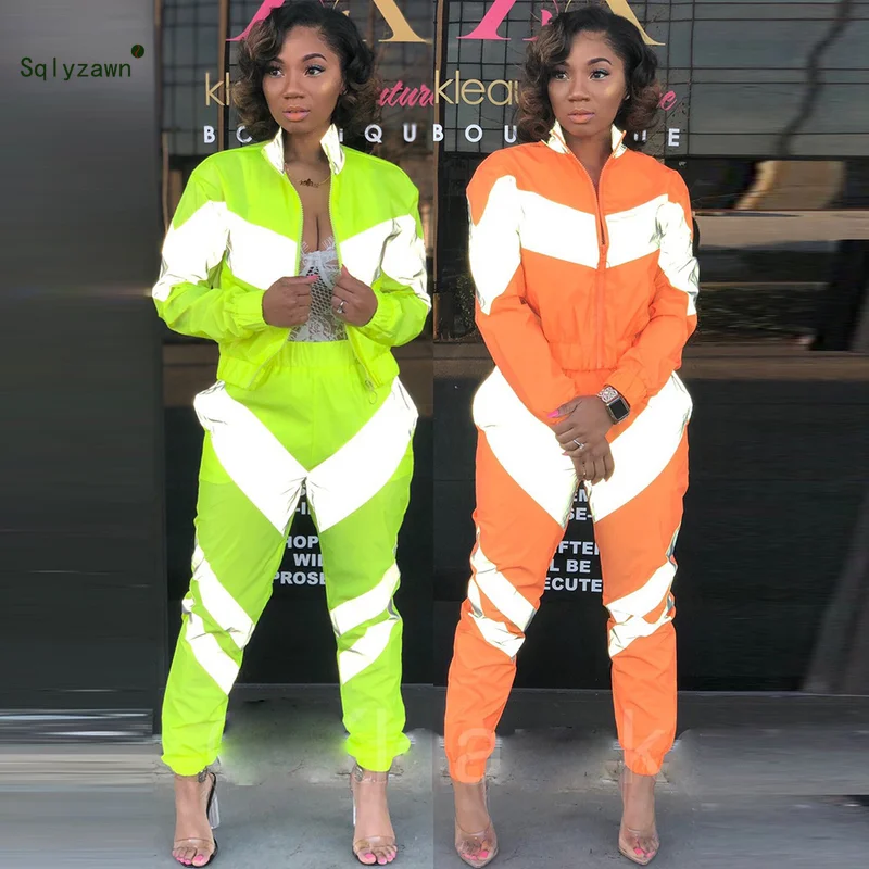 Women Long Sleeve Fluorescent Green Jacket 2 Piece Set Reflective Neon Patchwork Pants Outfit Spring Sweatsuits Zipper Tracksuit
Women Long Sleeve Fluorescent Green Jacket 2 Piece Set Reflective Neon Patchwork Pants Outfit Spring Sweatsuits Zipper Tracksuit
