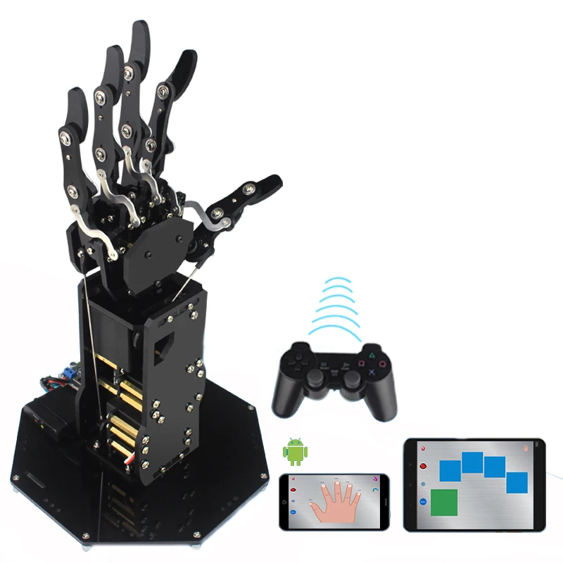 uHand Metal Manipulator Arm Smart Intelligent RC Robot Arm Five Fingers Gift Present DIY Toys Models Black
uHand Metal Manipulator Arm Smart Intelligent RC Robot Arm Five Fingers Gift Present DIY Toys Models Black
