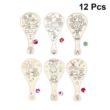 12pcs Creative Wooden Racket Shaped Kid's DIY Mixed Pattern Board Art Painting Art Doodle for Kids Children
12pcs Creative Wooden Racket Shaped Kid's DIY Mixed Pattern Board Art Painting Art Doodle for Kids Children