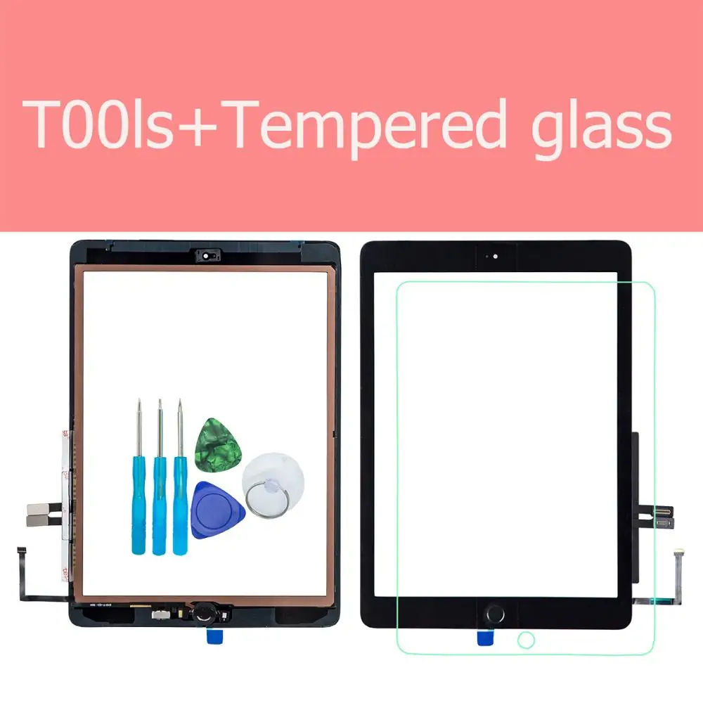 For iPad 6th 2018 A1893 A1954 Touch Screen Glass Assembly Replacement + Home Button+Opening Tools+Tempered Glass
For iPad 6th 2018 A1893 A1954 Touch Screen Glass Assembly Replacement + Home Button+Opening Tools+Tempered Glass